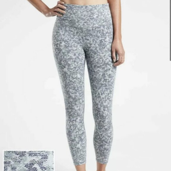 Athleta Gray Textured Leggings - Picture 1 of 8